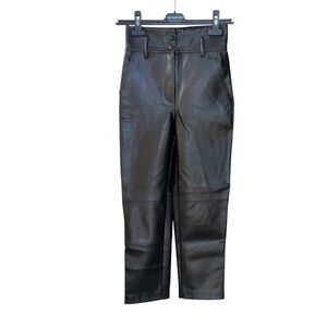 Aritzia Wilfred Black High Waisted Cropped Faux Leather Pants 00